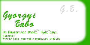 gyorgyi babo business card